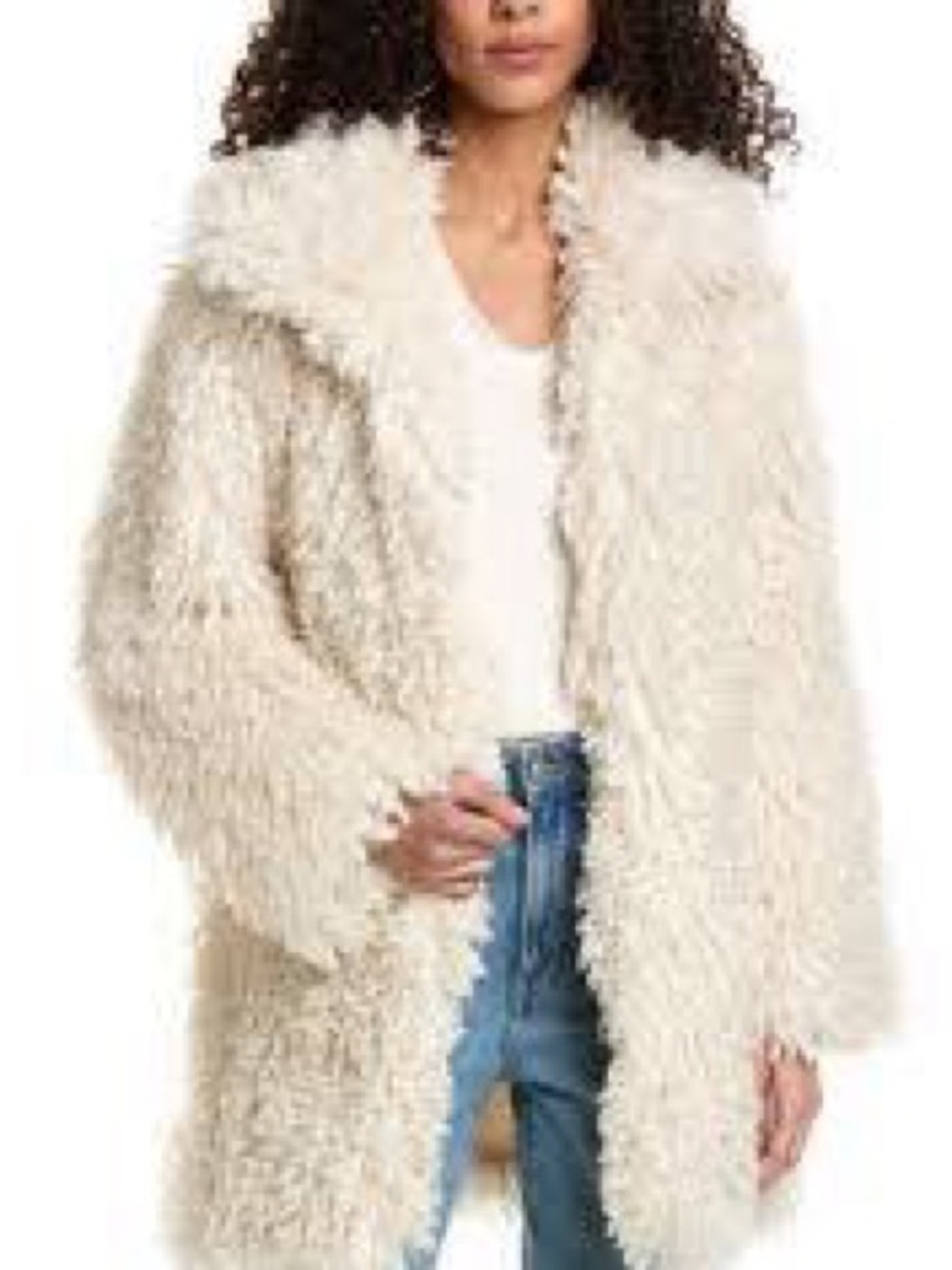 STAUD Lydie Belted Sherpa Coat, Size S